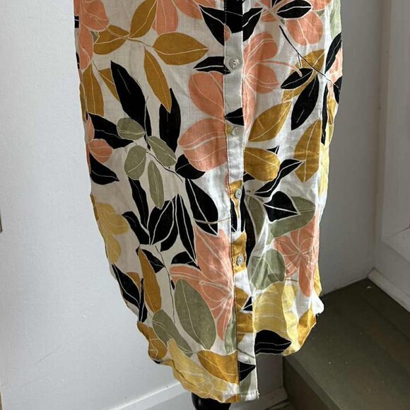 Rachel Zoe 100% Linen Sleeveless Botanical Shirt Dress – US L - Picture 7 of 9